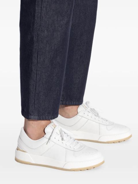 Max Mara lace-up panelled pumps - White