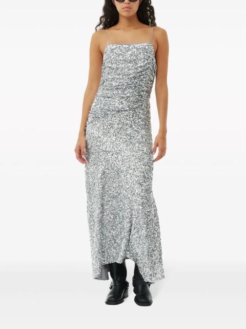 GANNI sequin-embellished maxi dress - Silver - zdjęcie produktu nr 2