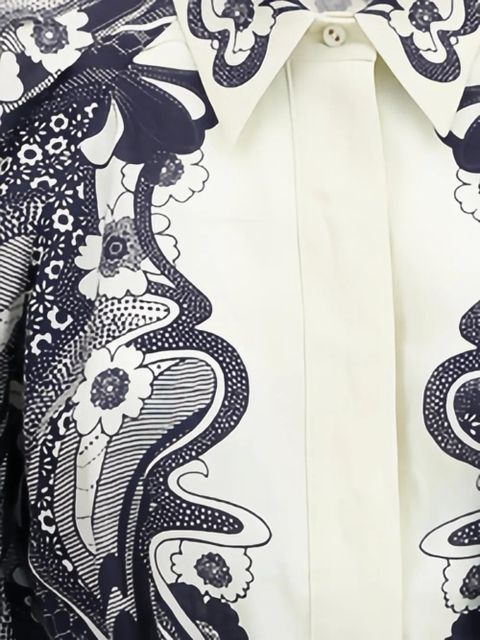 ALEMAIS floral-print puff-sleeve mini dress - White