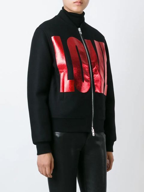 Givenchy love print bomber jacket - Black