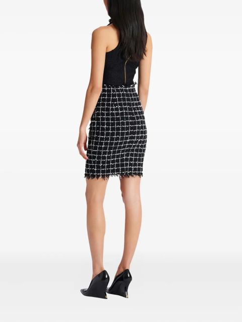 Balmain tweed buttoned pencil skirt - Black