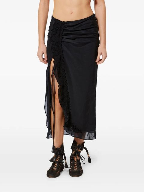 ISABEL MARANT Velina crochet slit midi skirt - Black - zdjęcie produktu nr 1