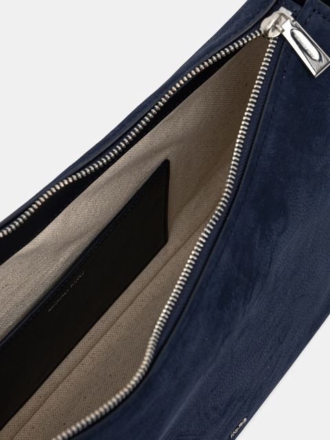 MICHAEL Michael Kors torebka nubukowa kolor niebieski 30F5SY5M2L