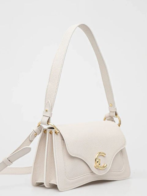 Coccinelle torebka skórzana COCCINELLE C-ME kolor biały SSL 12 01 01