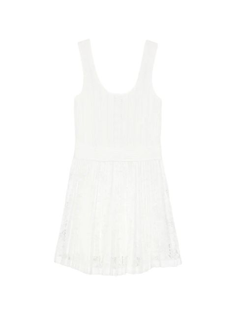 Simkhai pleated lace mini dress - White - zdjęcie produktu nr 1