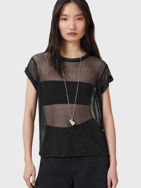 AllSaints bluzka THEA damska kolor czarny W207JC - zdjęcie produktu nr 1