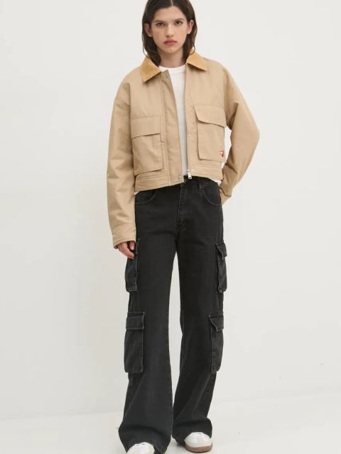 Tommy Jeans t-shirt bawełniany damski kolor beżowy DW0DW20153