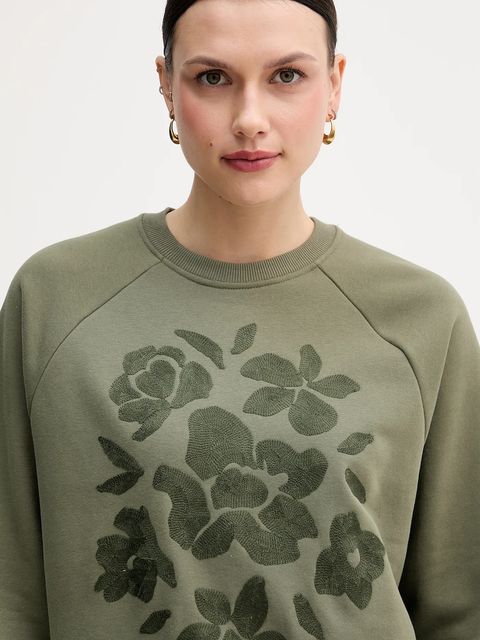 United Colors of Benetton bluza damska kolor zielony z aplikacją 3MTZD10B6