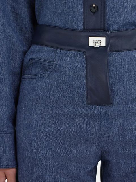 Ferragamo leather-trim five-pockets jeans - Blue