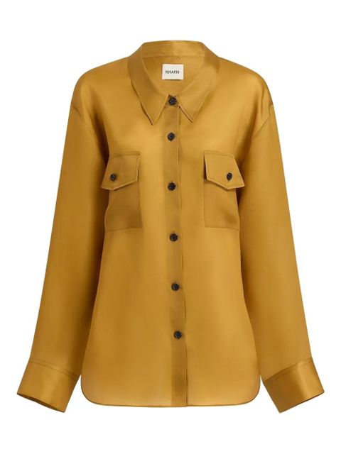 KHAITE Matteo button-up organza shirt - Yellow - zdjęcie produktu nr 1