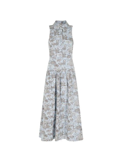 STAUD Romy shirt-collar sleeveless maxi dress - Blue - zdjęcie produktu nr 1