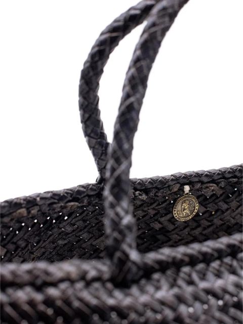 DRAGON DIFFUSION small Grace braided leather tote bag - Black