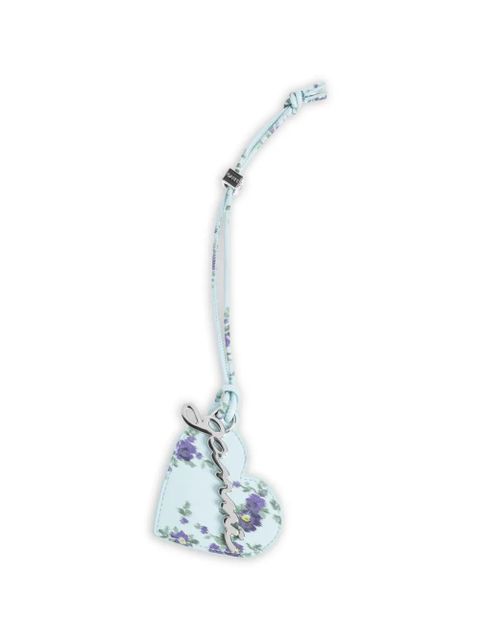 GANNI floral-print heart-shaped mirror charm - Blue - zdjęcie produktu nr 1