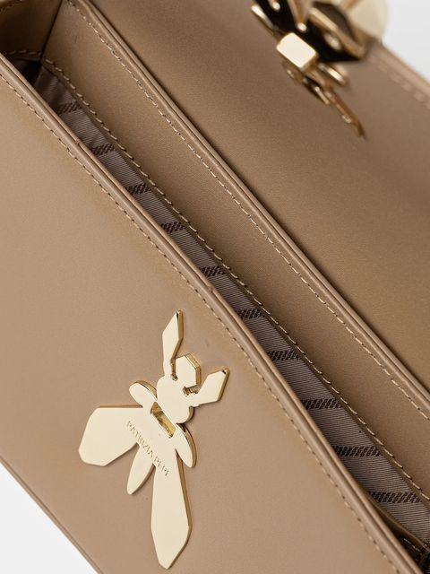 Patrizia Pepe torebka skórzana kolor beżowy 8B0231 L061