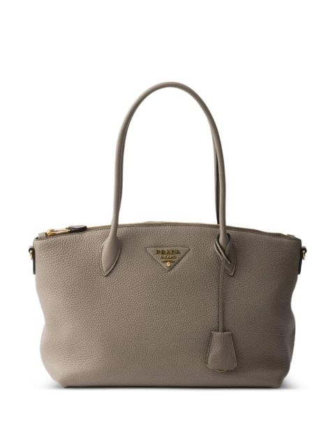 Prada large leather tote bag - Grey - zdjęcie produktu nr 1