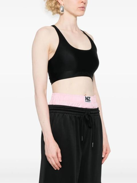ROTATE BIRGER CHRISTENSEN logo-embroidered crop top - Black