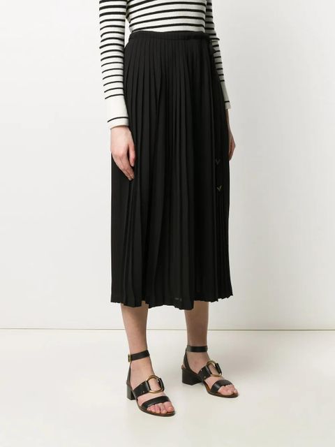 Valentino Garavani pleated midi skirt - Black