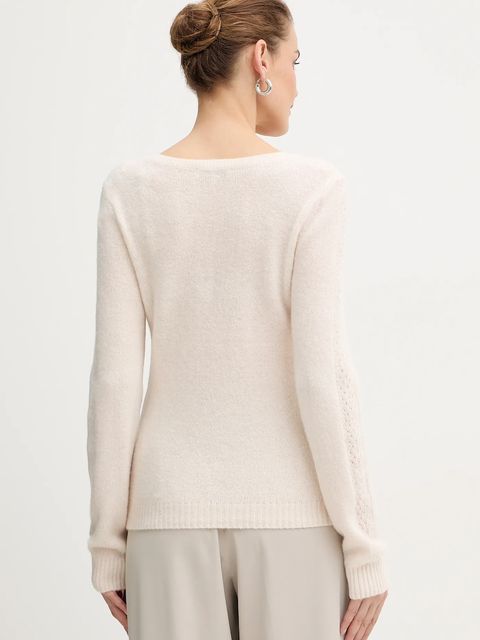 Morgan sweter z dodatkiem alpaki damski kolor beżowy lekki MCHEPA - zdjęcie produktu nr 2