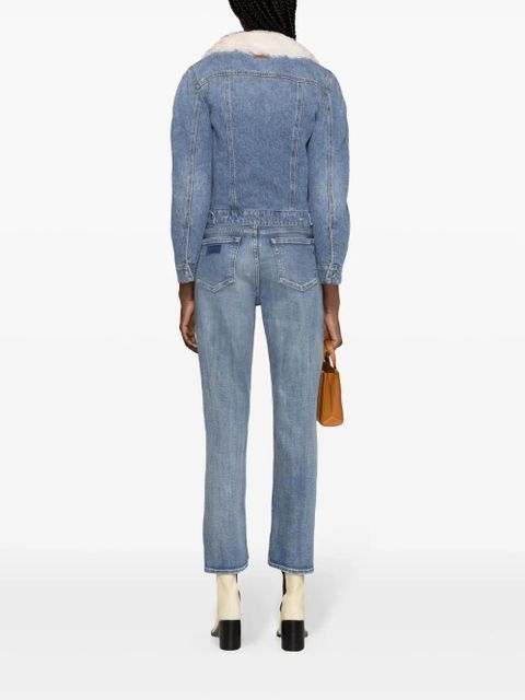 Chloé shearling-collar denim jacket - Blue