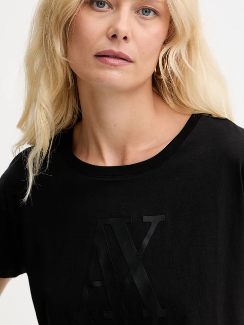 Armani Exchange t-shirt bawełniany damski kolor czarny XW001373 AF10356