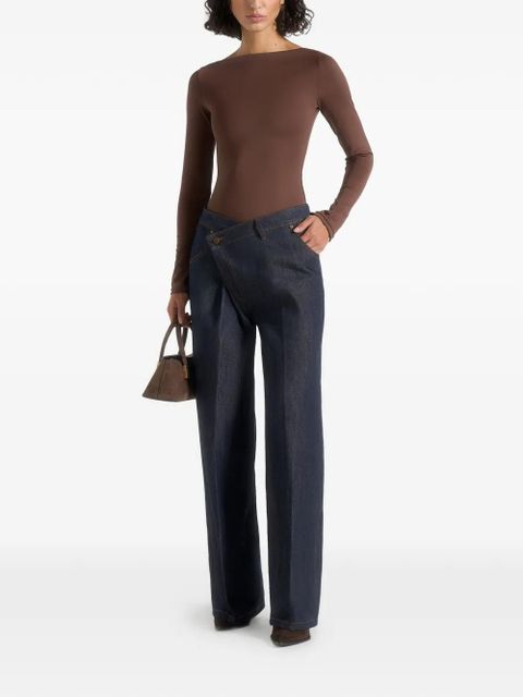 Manière De Voir Astrid wrap-over straight-leg jeans - Blue