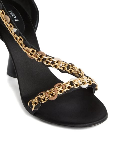 PUCCI chain heeled Emilio sandals - Black