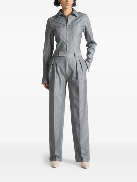 Manière De Voir Julie pinstripe pleat tailored trousers - Grey