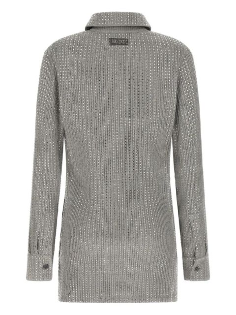 The Attico rhinestone-appliqué dress - Grey - zdjęcie produktu nr 2