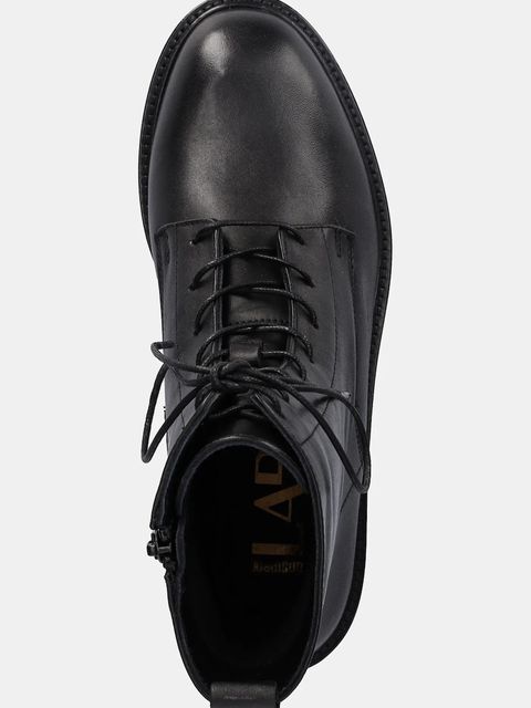 Answear.LAB botki skórzane kolor czarny na płaskim obcasie