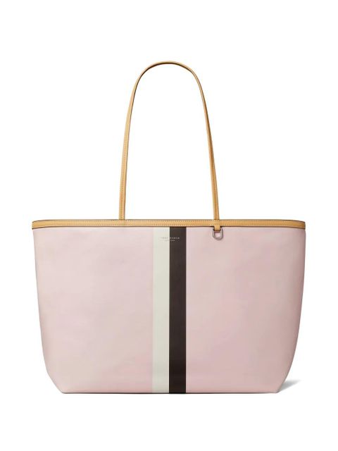 Tory Burch Racer striped-detail logo-print tote bag - Pink - zdjęcie produktu nr 1