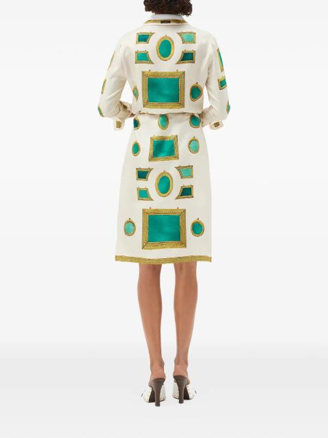 Versace framed print shirt dress - Neutrals
