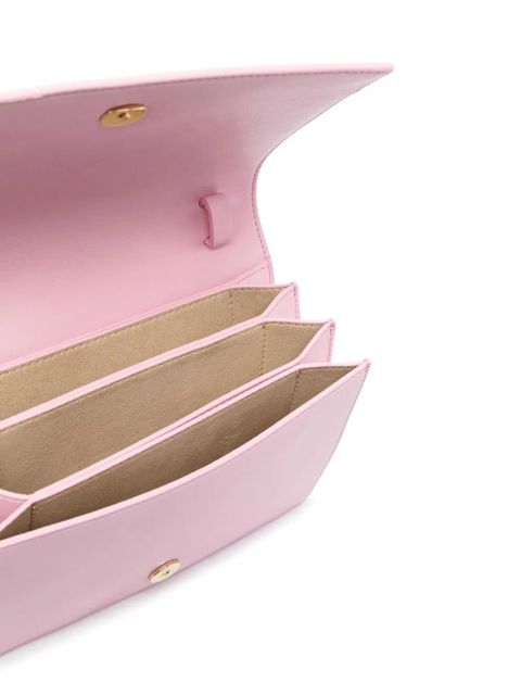 Nanushka debossed-logo flap shoulder bag - Pink