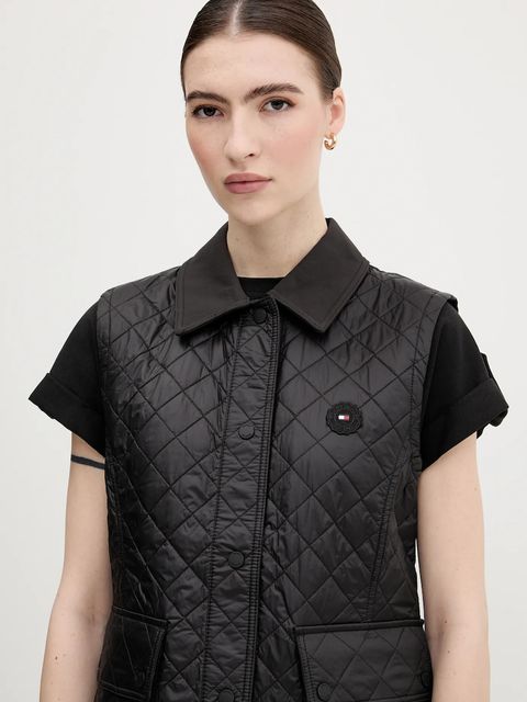 Tommy Hilfiger bezrękawnik damski kolor czarny przejściowy WW0WW45638