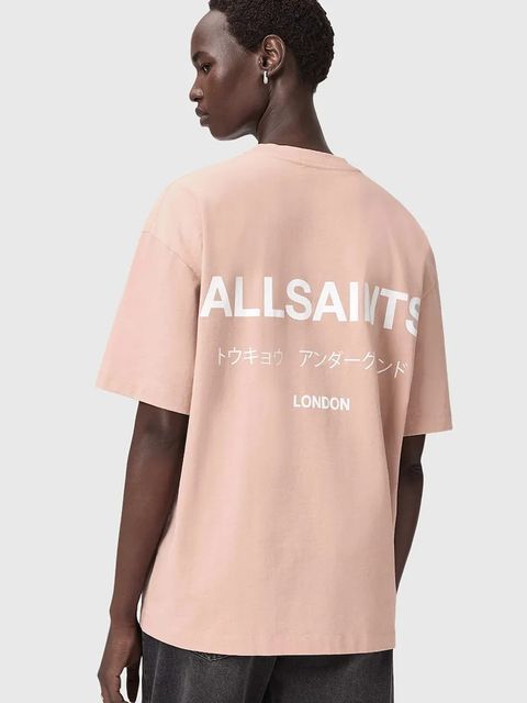 AllSaints t-shirt bawełniany damski kolor beżowy W202JC - zdjęcie produktu nr 2