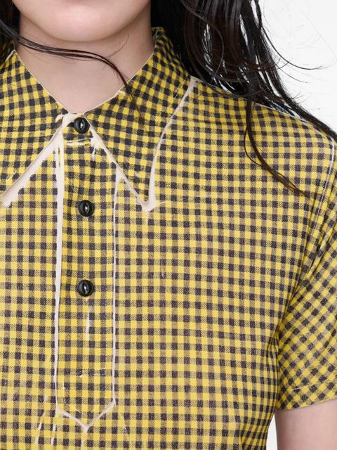 Maison Margiela gingham polo top - Yellow