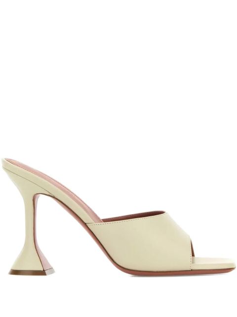 Amina Muaddi 95mm Lupita leather mules - Neutrals - zdjęcie produktu nr 1