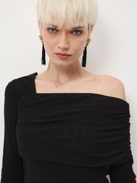 Medicine longsleeve damski kolor czarny cold shoulder