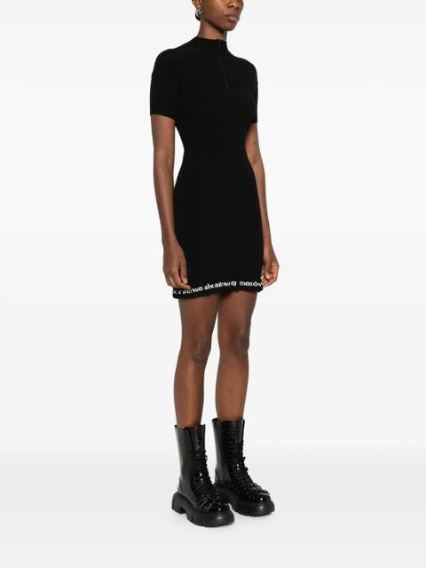 Alexander Wang ribbed logo-detail midi dress - Black