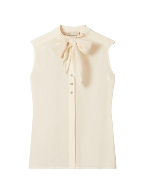 Tory Burch sleeveless bow blouse - Neutrals - zdjęcie produktu nr 1