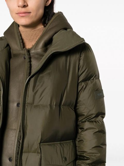Yves Salomon shearling-hood down jacket - Green