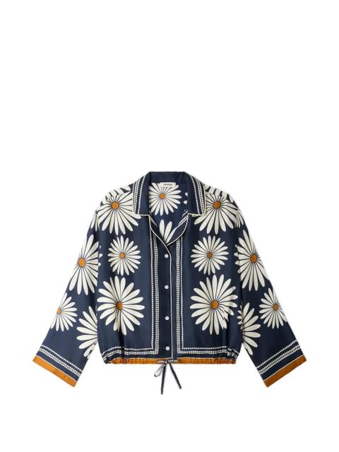 SANDRO floral-print silk shirt - Blue - zdjęcie produktu nr 1