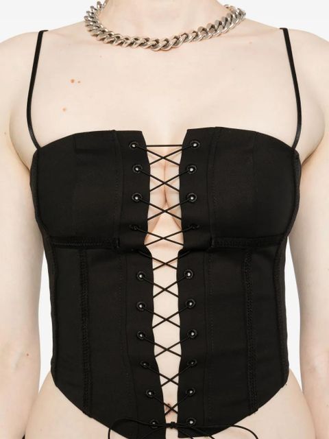 MISBHV Lara lace-up top - Black