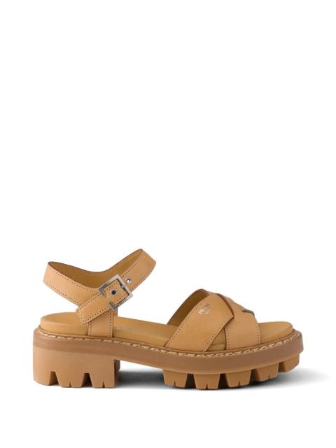 Prada leather sandals - Neutrals - zdjęcie produktu nr 1