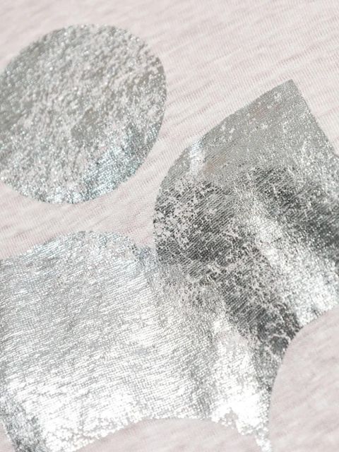 MARANT ÉTOILE metallic-logo linen t-shirt - Pink