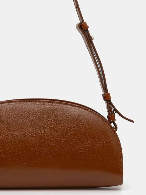 A.P.C. torebka skórzana sac demi-lune shoulder kolor brązowy PXCCK.F61997