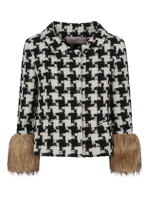 Valentino Garavani houndstooth tweed jacket - Neutrals