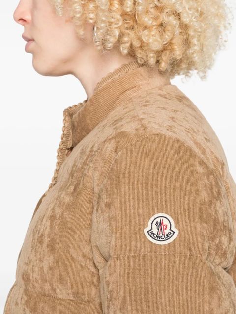 Moncler logo-patch jacket - Brown