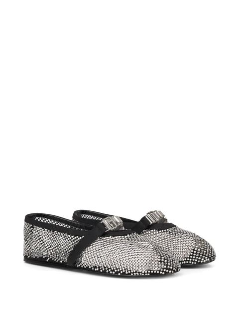 GCDS crystal-embellished ballet flats - Silver - zdjęcie produktu nr 2