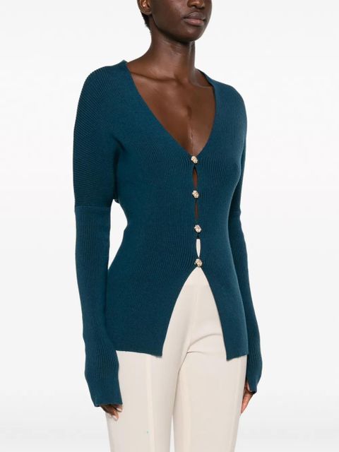 Lanvin merino wool-blend cardigan - Blue