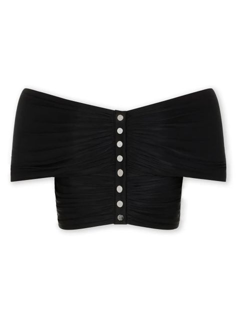Rabanne off-shoulder draped top - Black